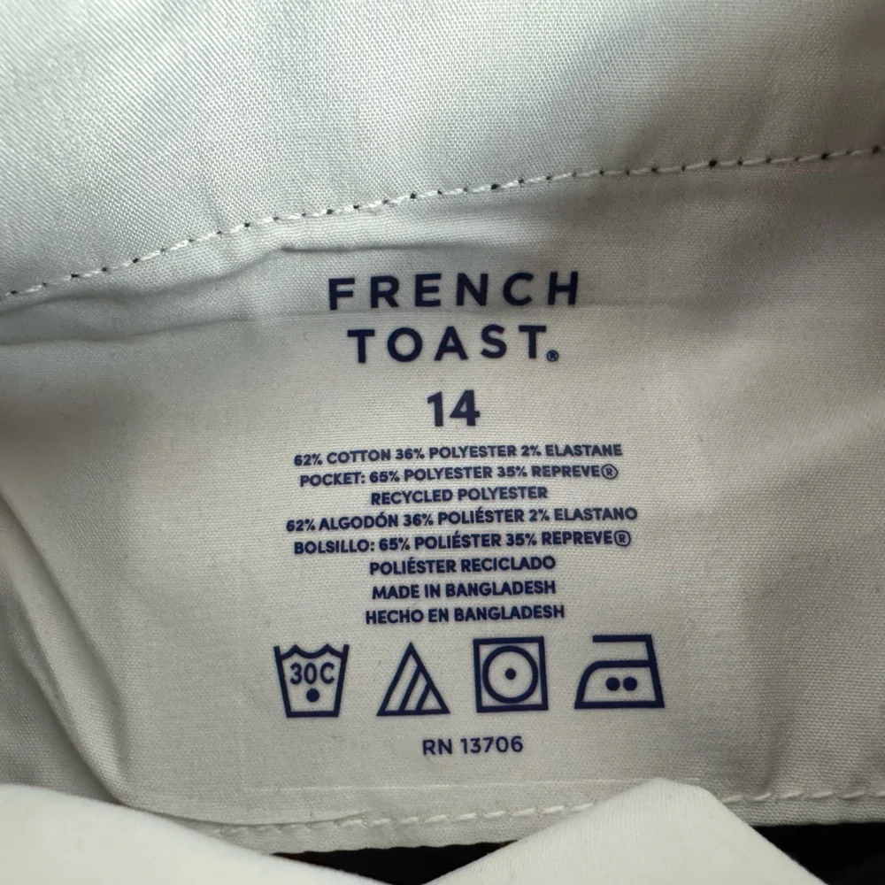 French Toast Boys School Uniform Straight‎ Fit Stretch Twill Pant Black Size 14